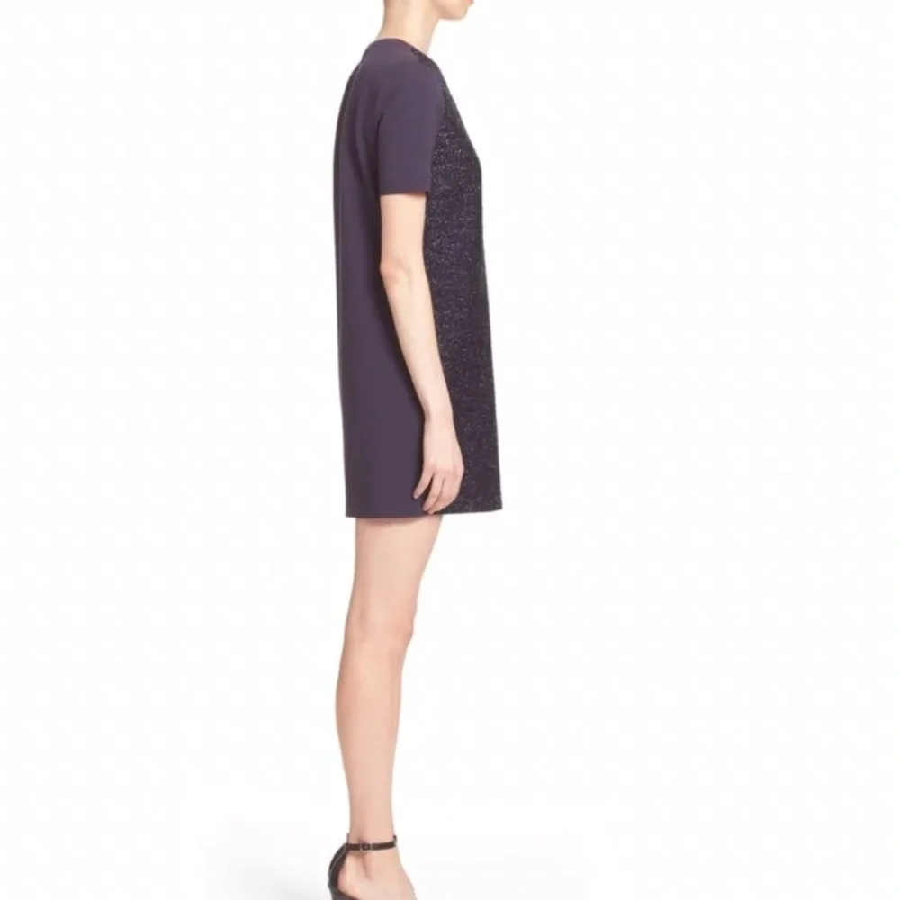 Tory Burch Navy Ponte Tinsel Sparkle Shift Dress Medium